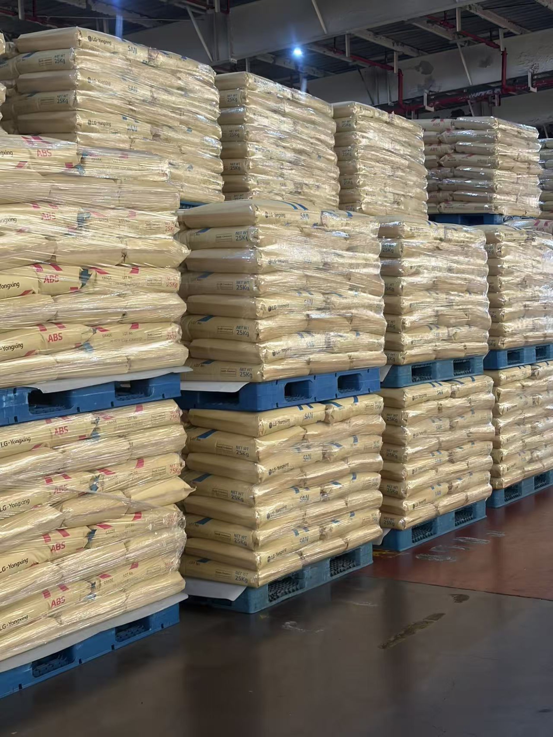 LG ABS and plastic raw material warehouse stock
